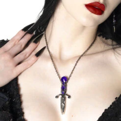 Elvira Dagger Necklace Purple -Kreepsville Clothing Store JNEDP 4