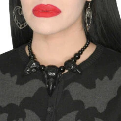 Crow Skull Collection Necklace Black -Kreepsville Clothing Store JNSCCB 3