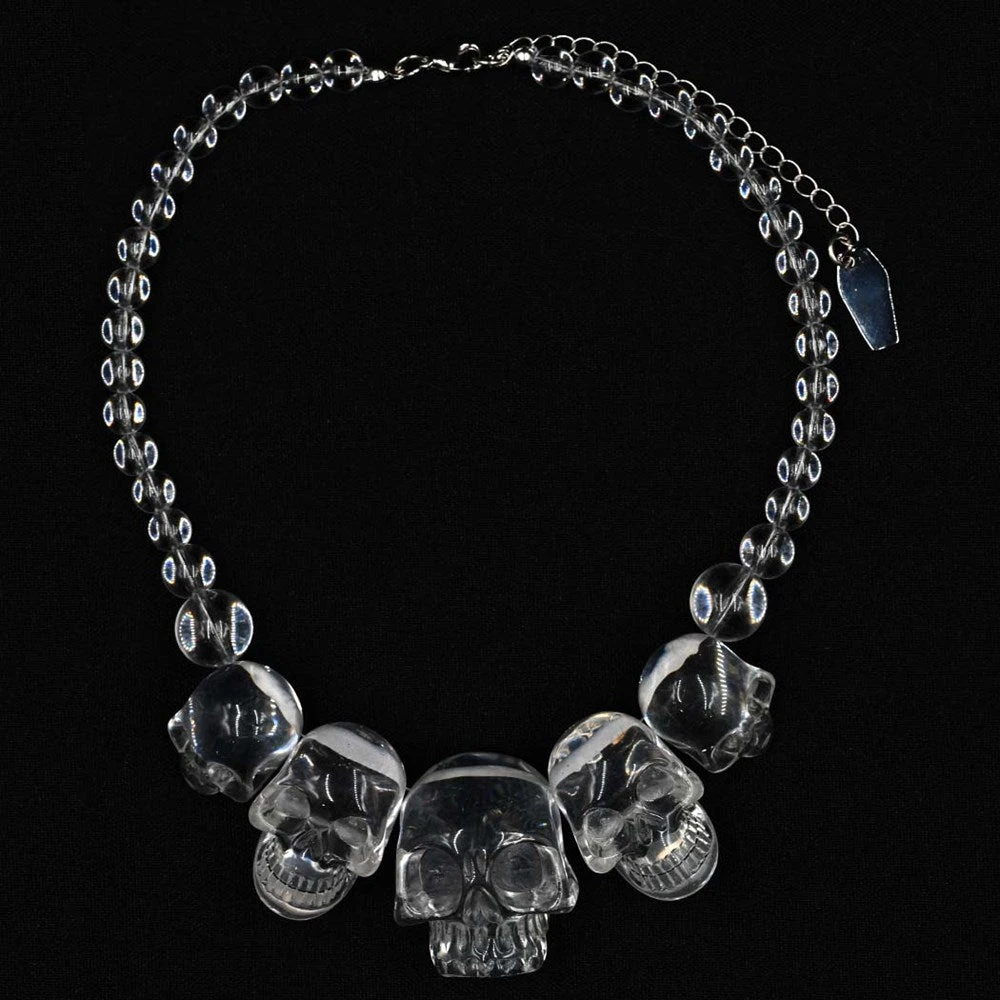 Skull Collection Necklace Crystal Clear 3 Skull Collection Necklace Crystal Clear