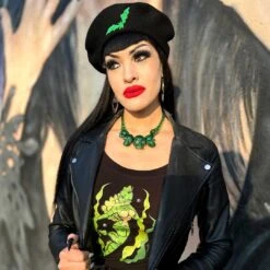 Skull Collection Necklace Green Glitter 9 Skull Collection Necklace Green Glitter -Kreepsville Clothing Store JNSCGG 4