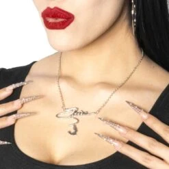 Elvira Bat Name Text Necklace 9 Elvira Bat Name Text Necklace -Kreepsville Clothing Store JNTEB 4