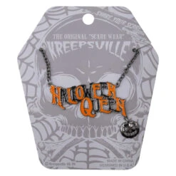 Halloween Queen Text Necklace -Kreepsville Clothing Store JNTHQ 3