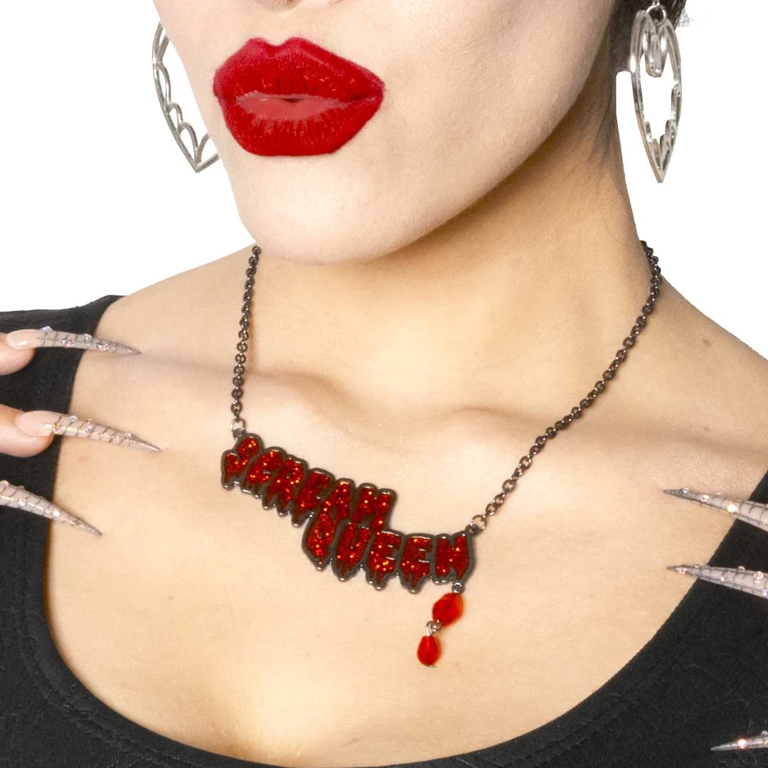 Scream Queen Text Necklace 6 Scream Queen Text Necklace - Image 4