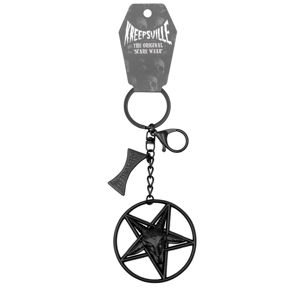 Baphomet Circle Charm Keychain 4 Baphomet Circle Charm Keychain - Image 2