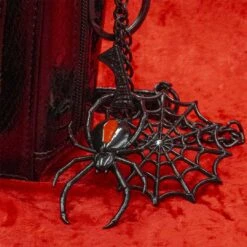 Black Widow Web Charm Keychain -Kreepsville Clothing Store KCCBW 3
