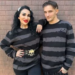 Destroyer Stripe Grey Sweater -Kreepsville Clothing Store MKWDS 5