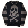Harlock Skull Grey Striped Sweater -Kreepsville Clothing Store MKWHG e4b657a8 1481 467a 929f 9d225dfcd957