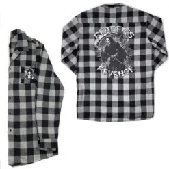 Reaper's Revenge Grey Flannel Shirt 9 Reaper's Revenge Grey Flannel Shirt -Kreepsville Clothing Store MSFRR 3