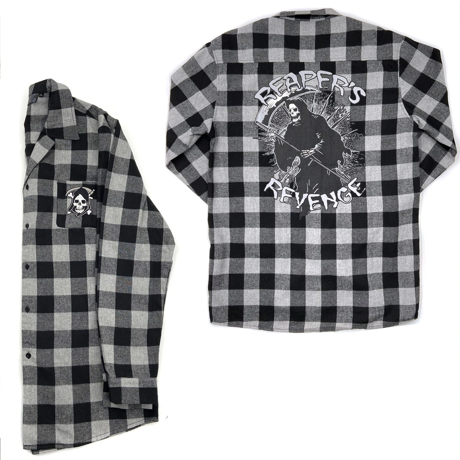 Reaper's Revenge Grey Flannel Shirt 5 Reaper's Revenge Grey Flannel Shirt - Image 3
