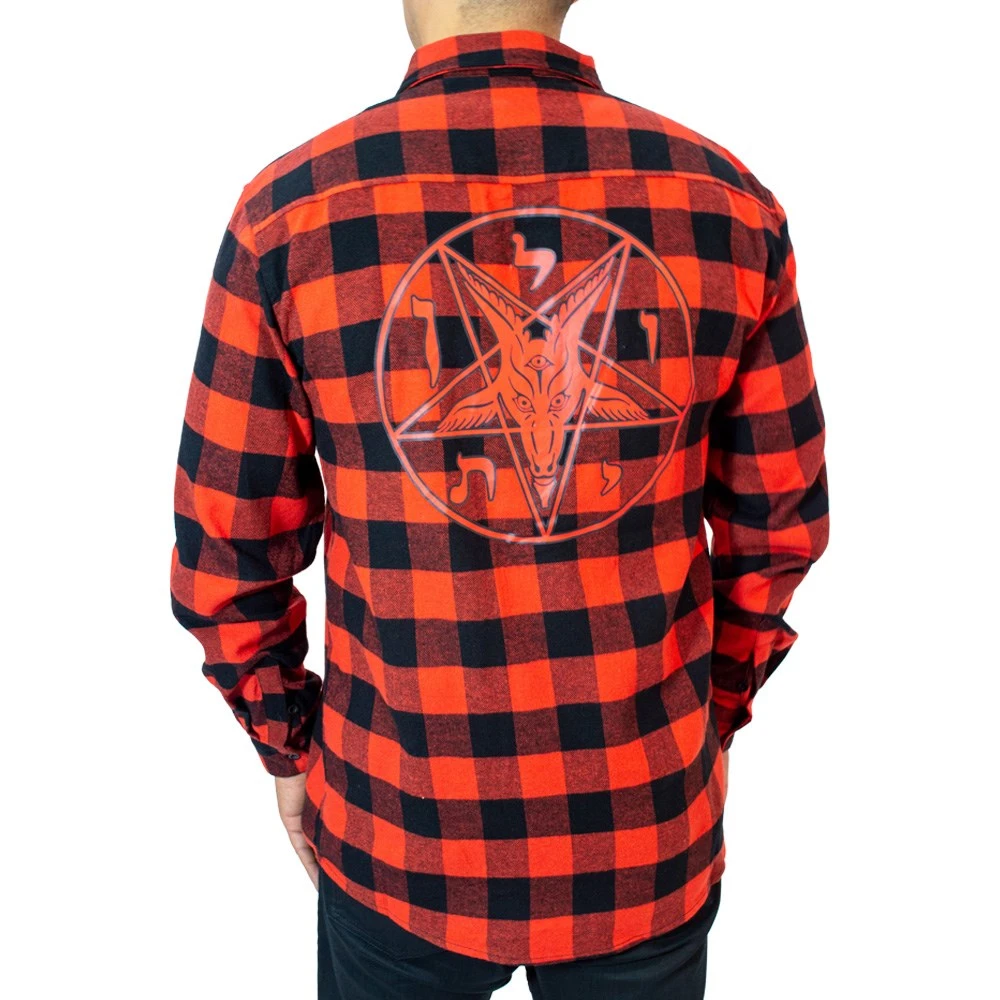 Kreepsville 666 Satanic Circle Red Flannel Shirt 3 Kreepsville 666 Satanic Circle Red Flannel Shirt