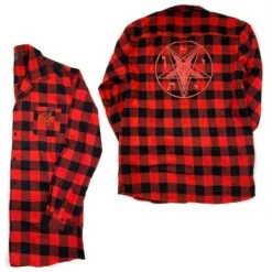Kreepsville 666 Satanic Circle Red Flannel Shirt 7 Kreepsville 666 Satanic Circle Red Flannel Shirt -Kreepsville Clothing Store MSFSC 3