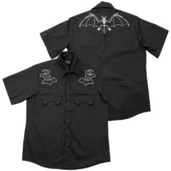 Bat Bone White Western Shirt 12 Bat Bone White Western Shirt -Kreepsville Clothing Store MSWBBW 5