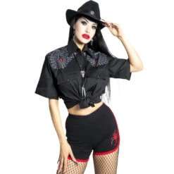 Black Widow Western Shirt 11 Black Widow Western Shirt -Kreepsville Clothing Store MSWBW 4