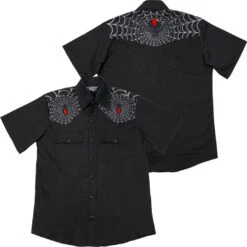 Black Widow Western Shirt 12 Black Widow Western Shirt -Kreepsville Clothing Store MSWBW 5