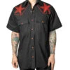 Kreepsville 666 Hellbilly Baphomet Western Shirt Red -Kreepsville Clothing Store MSWHBR