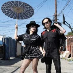 Kreepsville 666 Hellbilly Baphomet Western Shirt Red -Kreepsville Clothing Store MSWHBR 6