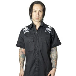 Harlock Skull X Bones Western Shirt 10 Harlock Skull X Bones Western Shirt -Kreepsville Clothing Store MSWHSXB 3