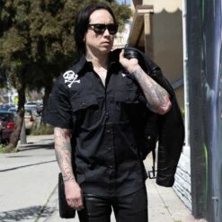 Harlock Skull X Bones Western Shirt 13 Harlock Skull X Bones Western Shirt -Kreepsville Clothing Store MSWHSXB 6