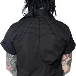 Spiderweb Black Western Shirt -Kreepsville Clothing Store MSWWB 4