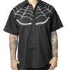 Spiderweb White Western Shirt 1 Spiderweb White Western Shirt -Kreepsville Clothing Store MSWWW 1