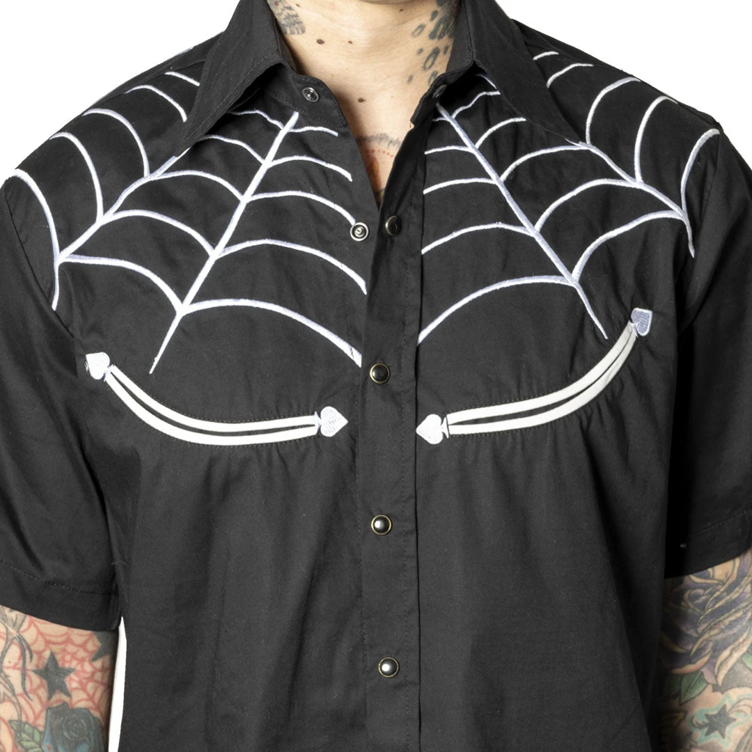 Spiderweb White Western Shirt 6 Spiderweb White Western Shirt - Image 4