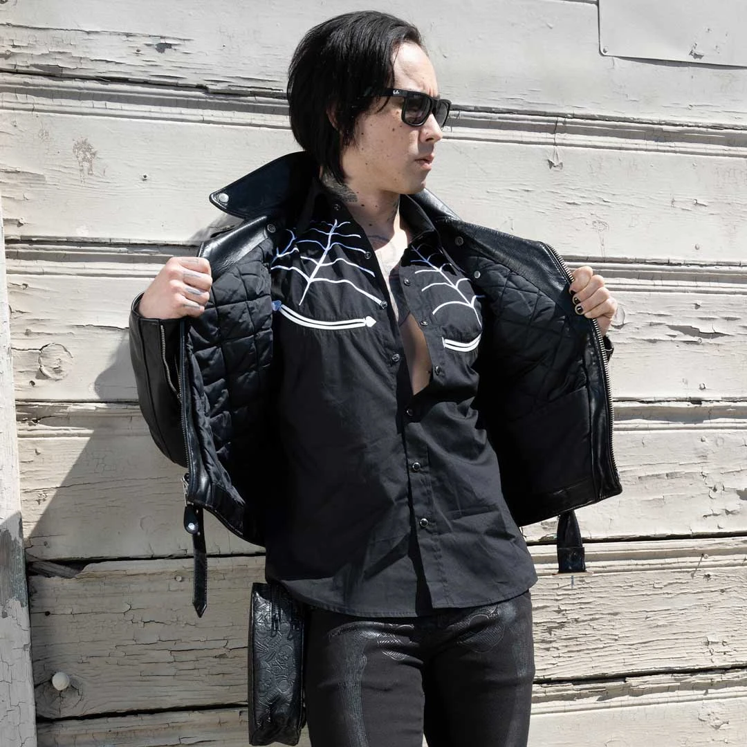 Spiderweb White Western Shirt 8 Spiderweb White Western Shirt - Image 6