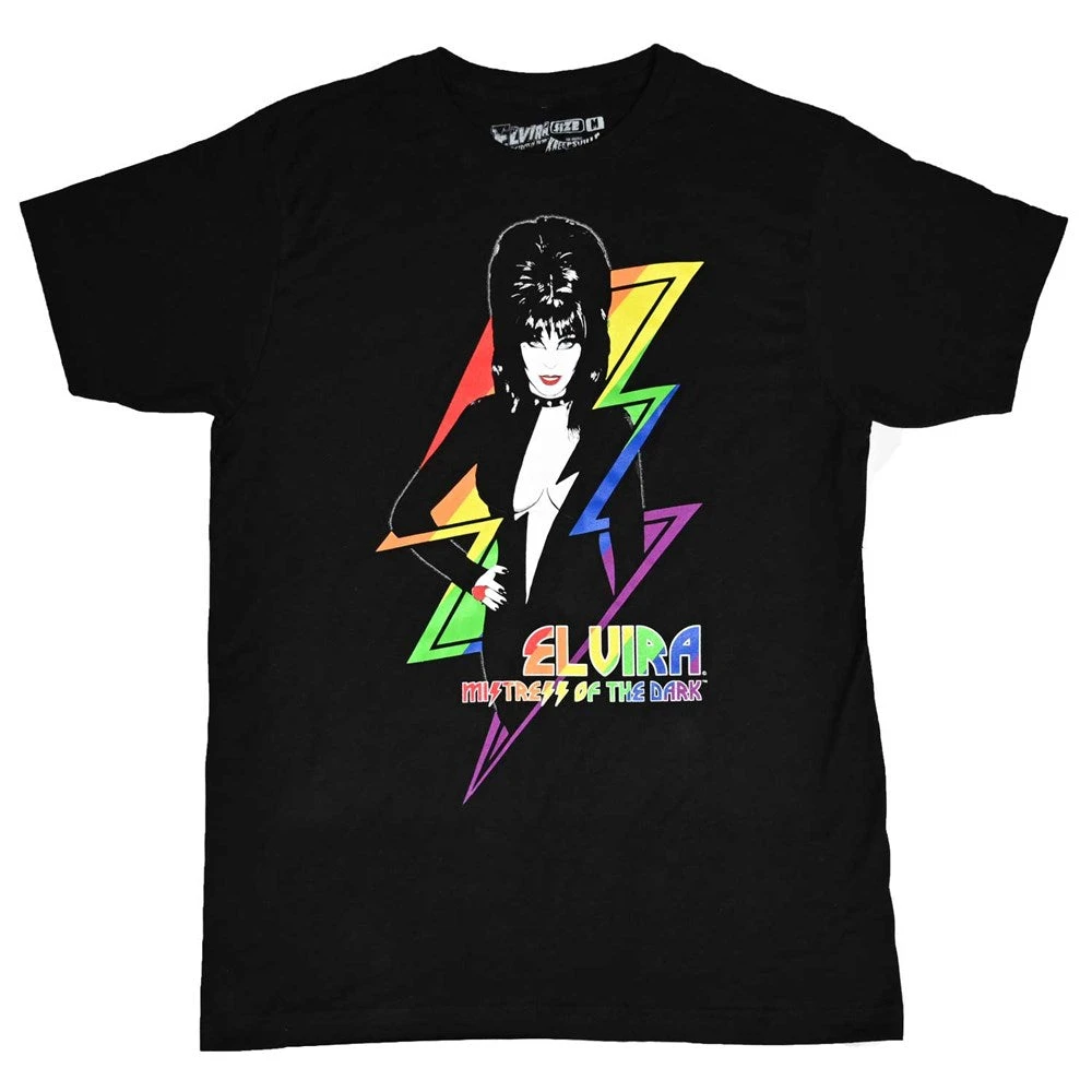 Elvira Pride Rainbow Bolt T-Shirt 3 Elvira Pride Rainbow Bolt T-Shirt