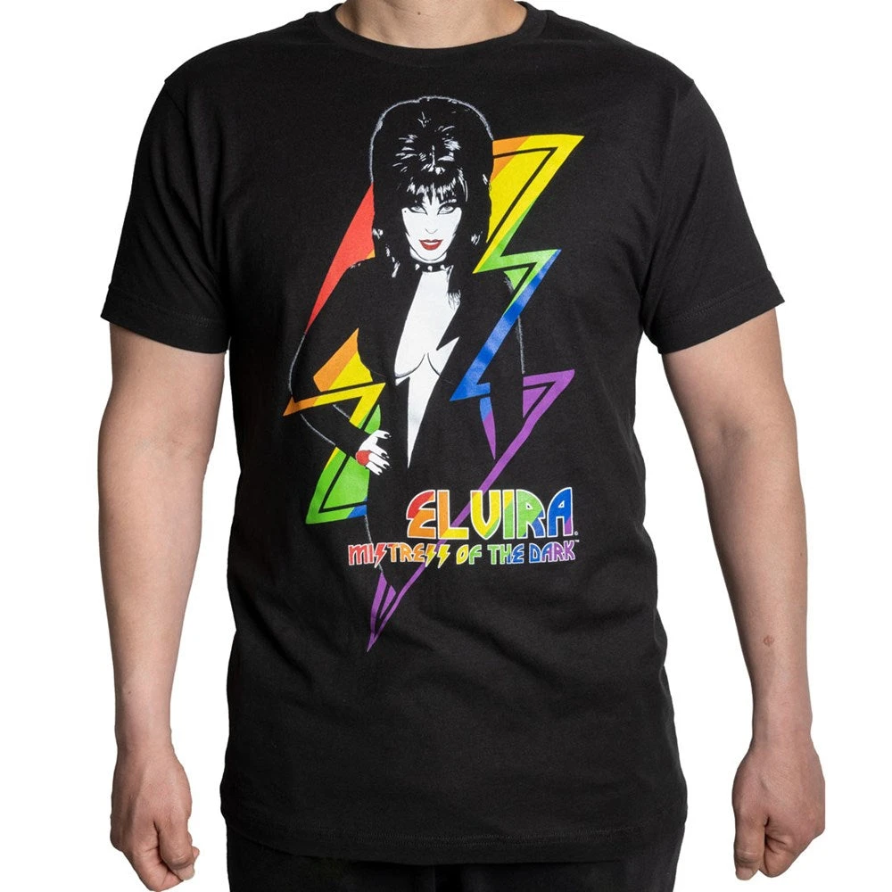Elvira Pride Rainbow Bolt T-Shirt 4 Elvira Pride Rainbow Bolt T-Shirt - Image 2