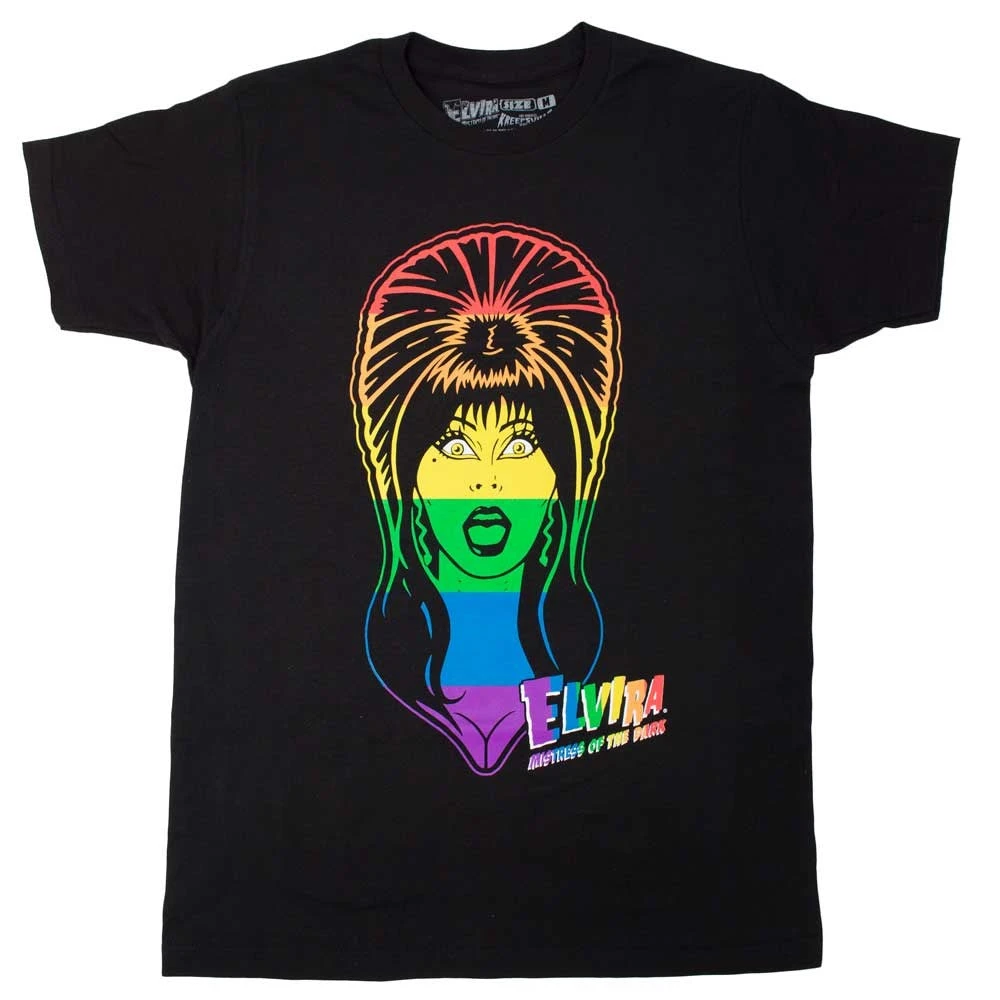 Elvira Pride Rainbow Face T-Shirt 3 Elvira Pride Rainbow Face T-Shirt