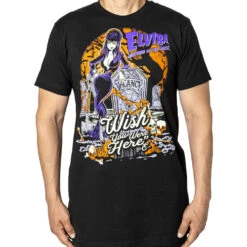 Elvira Wish You Were Here Mens T-Shirt -Kreepsville Clothing Store MTEWH 2 820e4e49 0671 40e0 8a07 e7f8adc2f699
