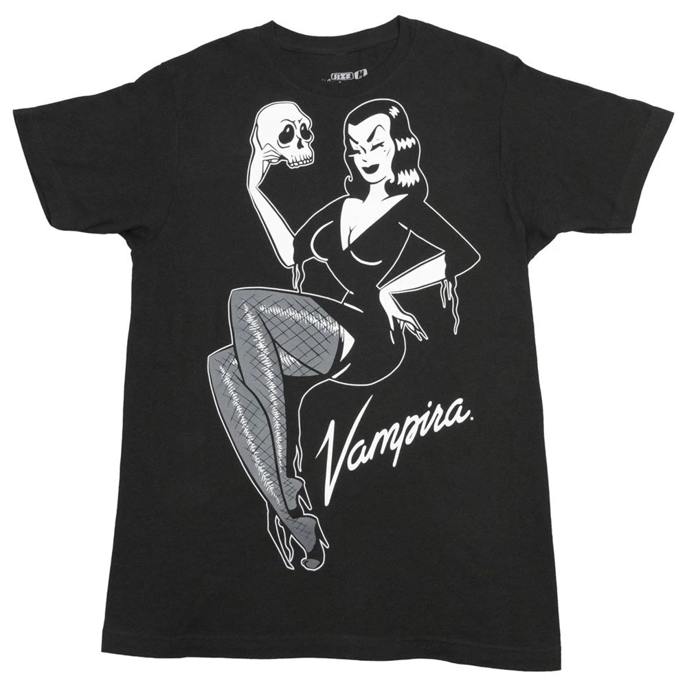 Vampira Jumbo Skull Pin-up T-shirt 3 Vampira Jumbo Skull Pin-up T-shirt