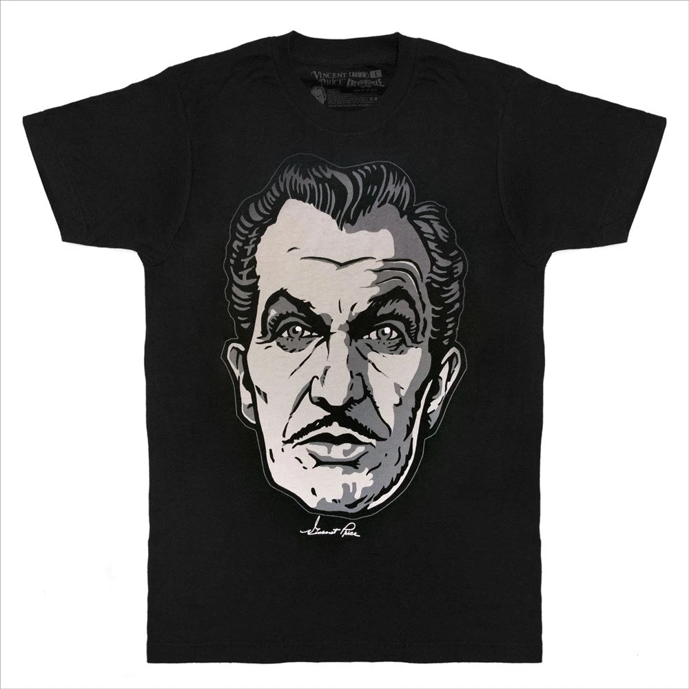 Vincent Price Grey Classic Face Tshirt 3 Vincent Price Grey Classic Face Tshirt