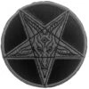 Satanic Circle Shiny Black Patch 1 Satanic Circle Shiny Black Patch -Kreepsville Clothing Store PSCBPU