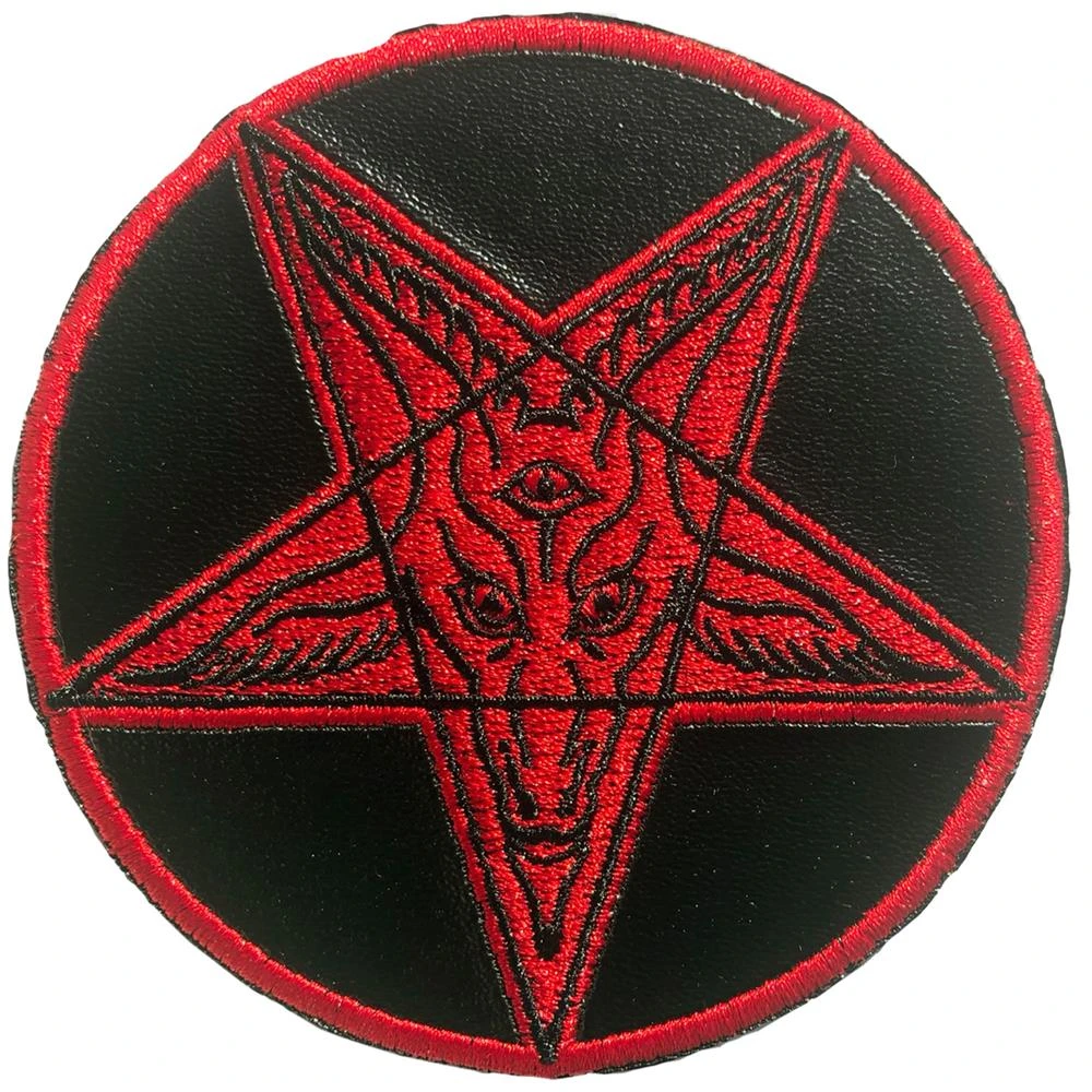 Satanic Circle Shiny Red Patch 3 Satanic Circle Shiny Red Patch