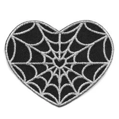 Spiderweb Heart Silver Patch