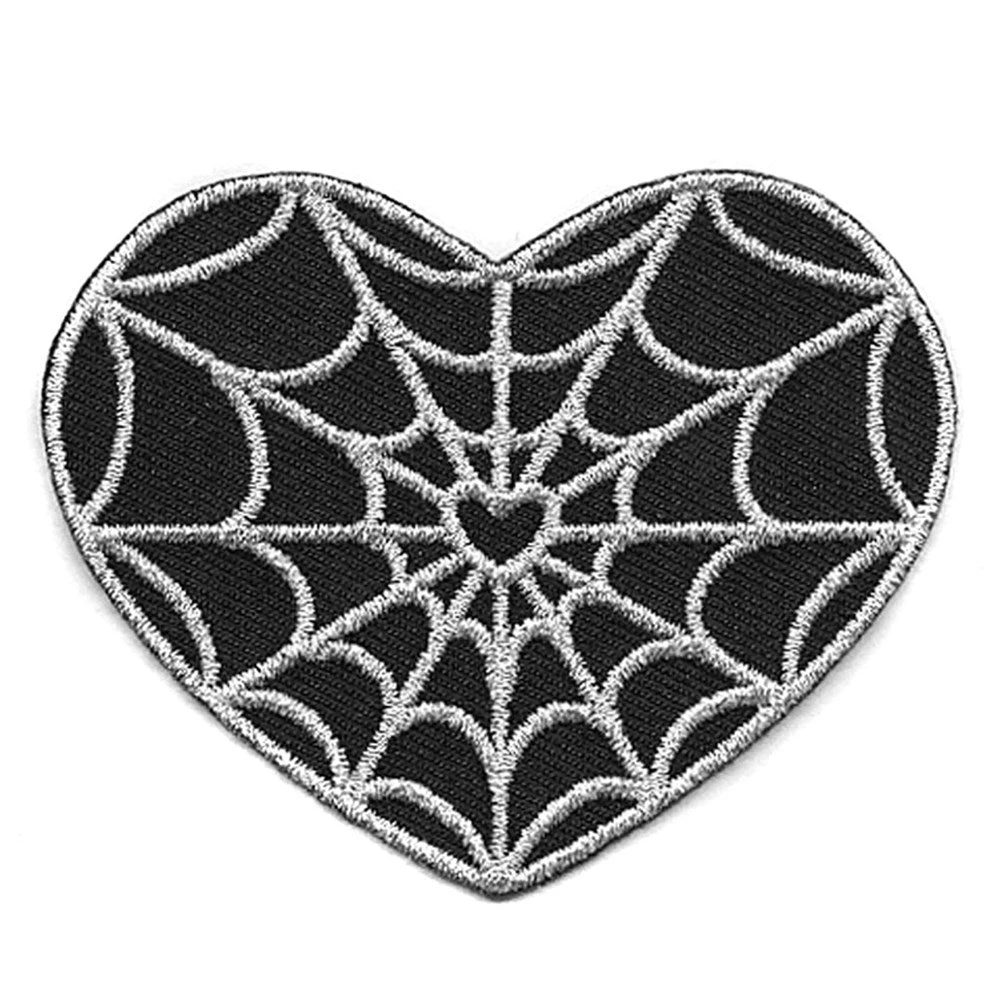 Spiderweb Heart Silver Patch 3 Spiderweb Heart Silver Patch