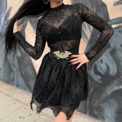 Spiderweb Mesh Tutu Skirt 11 Spiderweb Mesh Tutu Skirt -Kreepsville Clothing Store SKMSWT 4