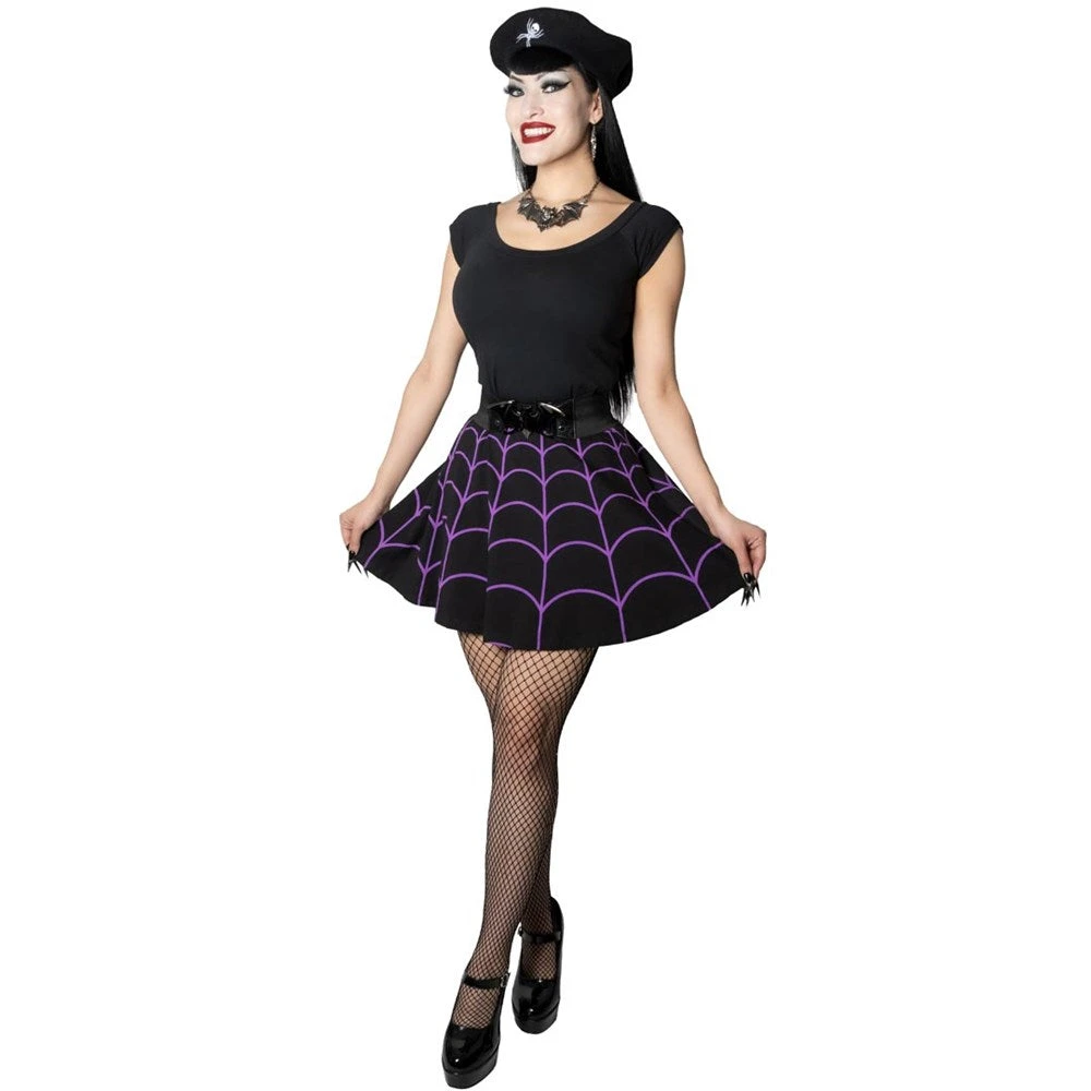 Spiderweb Purple Skater Skirt 5 Spiderweb Purple Skater Skirt - Image 3