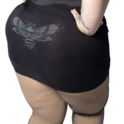 Death Moth Mini Skirt Grey -Kreepsville Clothing Store SMDMG 3