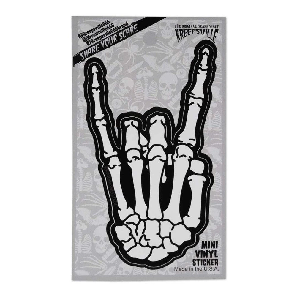 Skeleton Hand Devil Mini Vinyl Sticker 4 Skeleton Hand Devil Mini Vinyl Sticker - Image 2