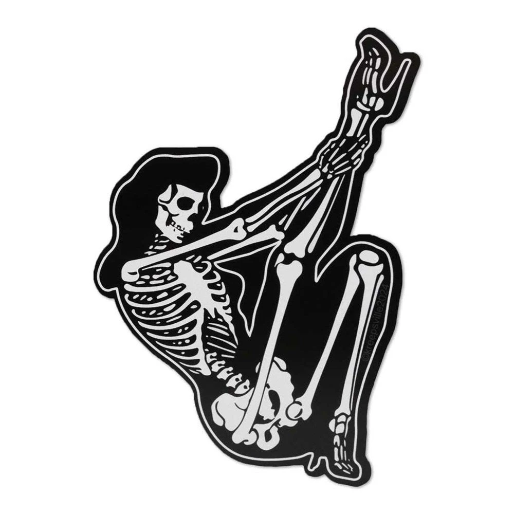 Skeleton Pin-up Leg Up Vinyl Sticker 3 Skeleton Pin-up Leg Up Vinyl Sticker