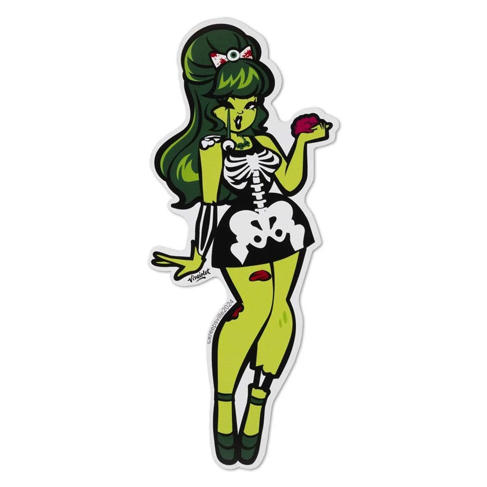 Zombie Girl Vinyl Sticker 3 Zombie Girl Vinyl Sticker
